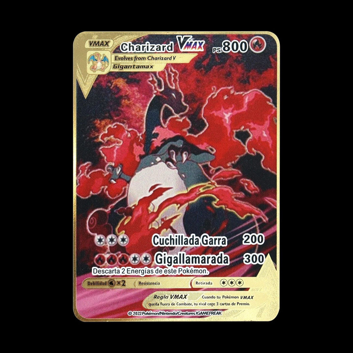 Pokemon 183200 Points High Hp  Gold Black English French Metal Cards Vmax Mega GX Game Collection Cards Charizard Pikachu Mewtwo