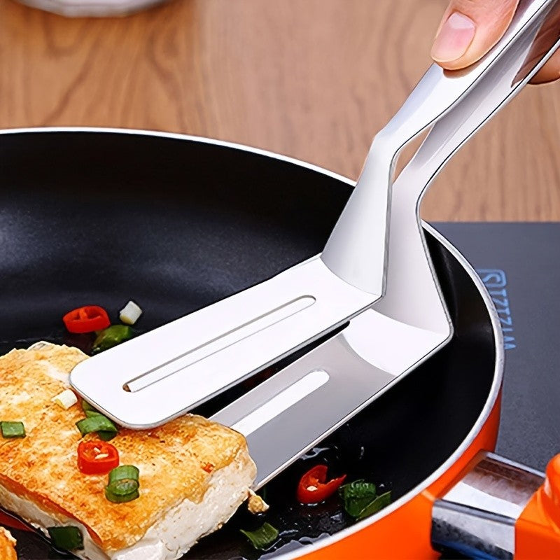 Stainless Steel Steak Clamps Kitchen Barbecue Food Flipping Spatula Tongs Clip Burgers BBQ Pizza Pies Fish Kitchen Bread Tongs