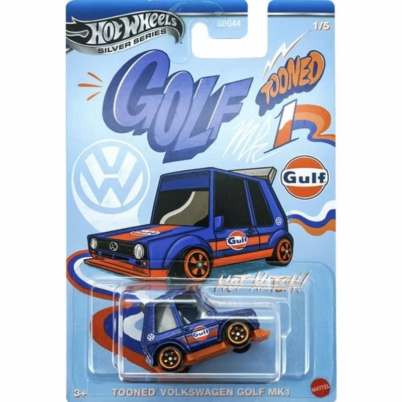 Hot Wheels Silver Series Gulf Tooned Toyota Supra Chevrolet Volkswagen Golf 1/64 Diecast Model Car Model Collection Toy Gift