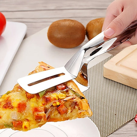 Stainless Steel Steak Clamps Kitchen Barbecue Food Flipping Spatula Tongs Clip Burgers BBQ Pizza Pies Fish Kitchen Bread Tongs