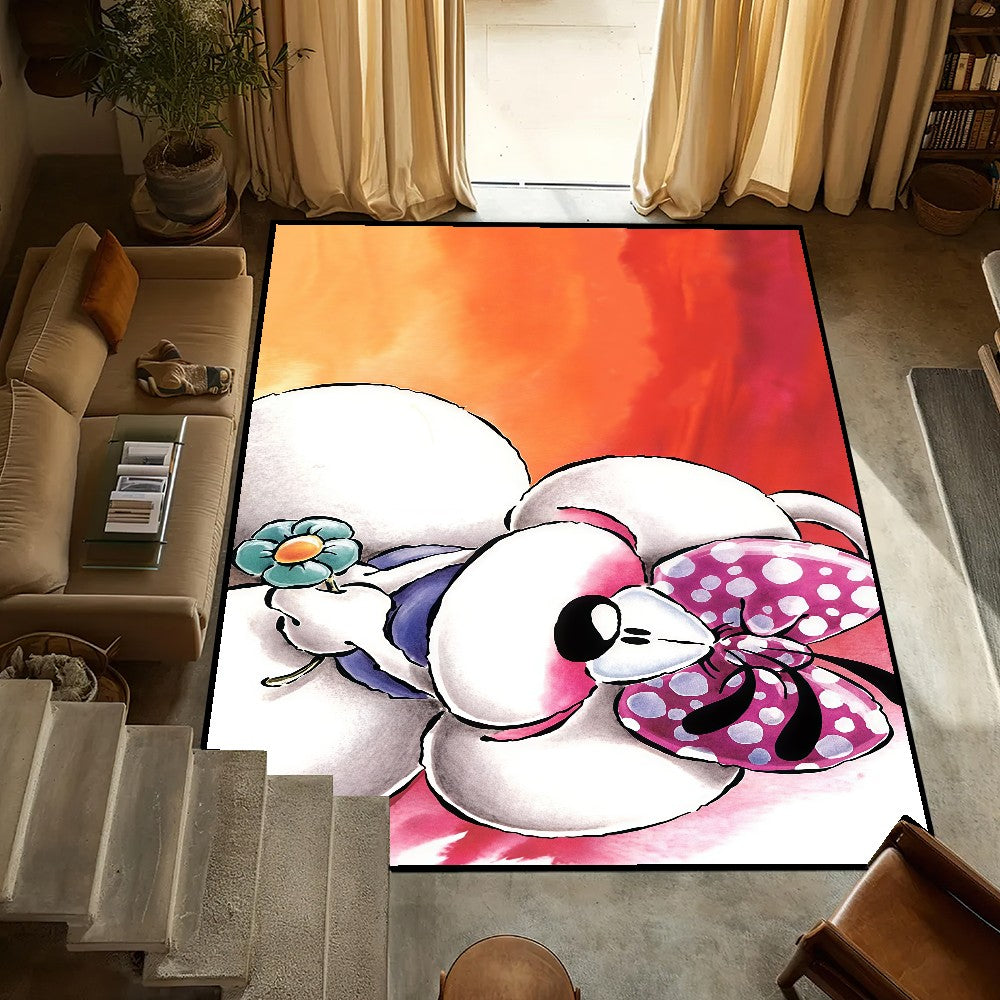 D-diddl small carpet Anti-Slip Kitchen cartoon funny maus art Bedroom Handmade Tufted Rug cute Living Room Entrance Decoration