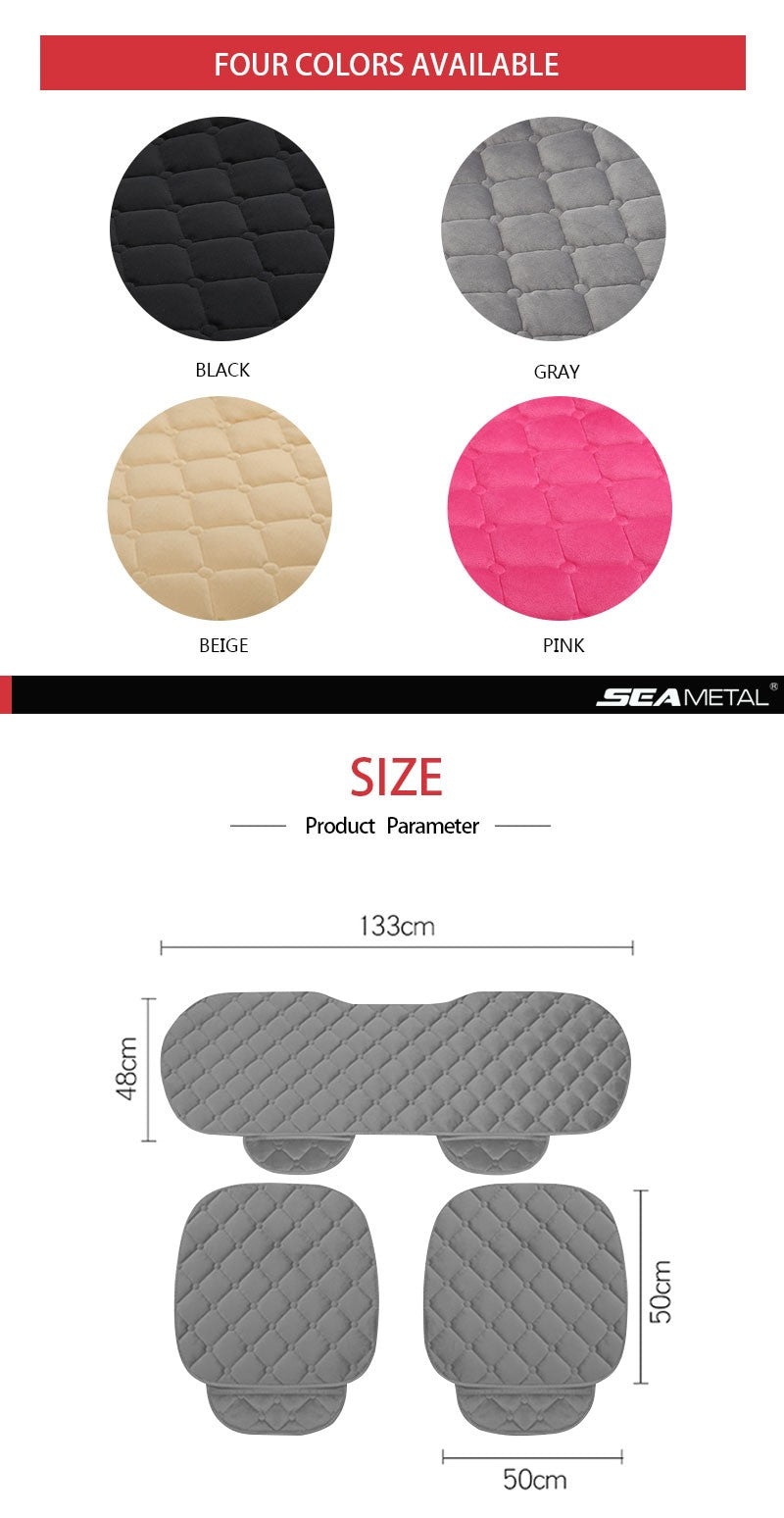SEAMETAL Plush Car Seat Cover Anti Slip Soft Seat Cushion Auto Chair Protector Pad Universal for Sedan Suv Pick-up Truck
