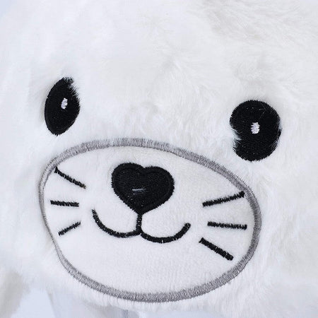 Seal Animal Ear Move Hat White Plush Bunny Ears Moving Jumping Up Toys Dress Up Funny Cosplay Party for Kids Christmas Gift