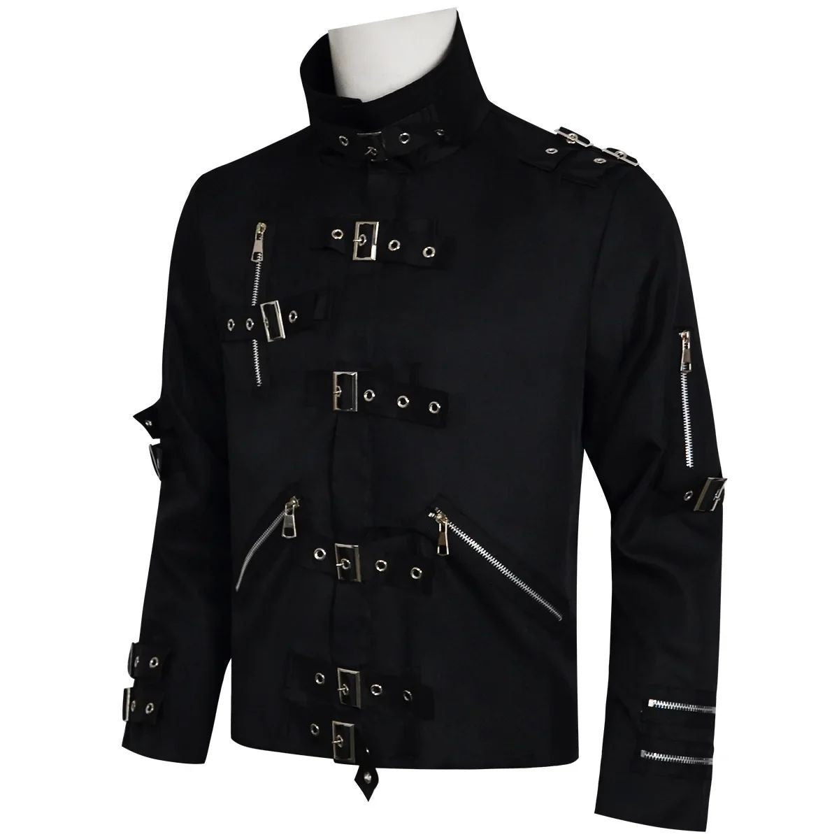 Michael Jackson cosplay Costume BAD Punk Jacket Black Slim BAD Jacket Costume T-shirt Belt Clothing Adore Stars Impersonator