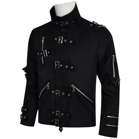Michael Jackson cosplay Costume BAD Punk Jacket Black Slim BAD Jacket Costume T-shirt Belt Clothing Adore Stars Impersonator