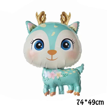 Cute Cartoon Animals Fox Deer Foil Balloons Forest Animals Theme Baby Shower Birthday Party Decoration Supplies