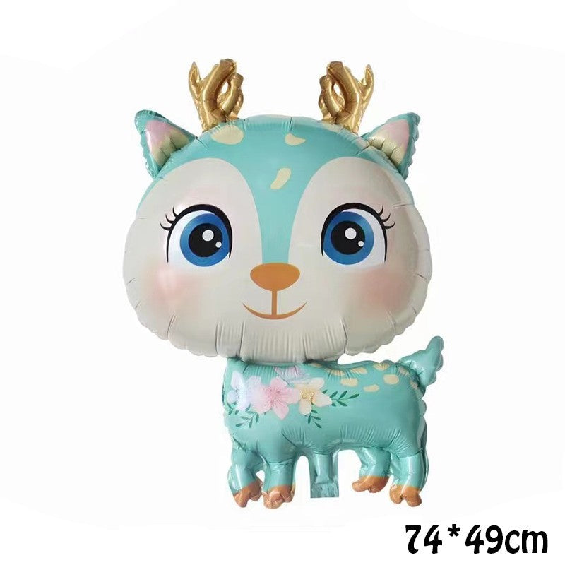 Cute Cartoon Animals Fox Deer Foil Balloons Forest Animals Theme Baby Shower Birthday Party Decoration Supplies
