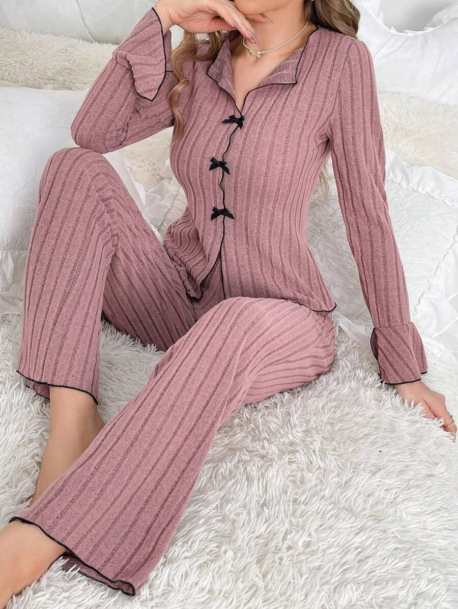 Sleepwear Women Pajama Set Woman Women's Home Clothes Trousers Sets Women's Pajamas Summer Pijama Wear Long Sleeve Sleep Lounge