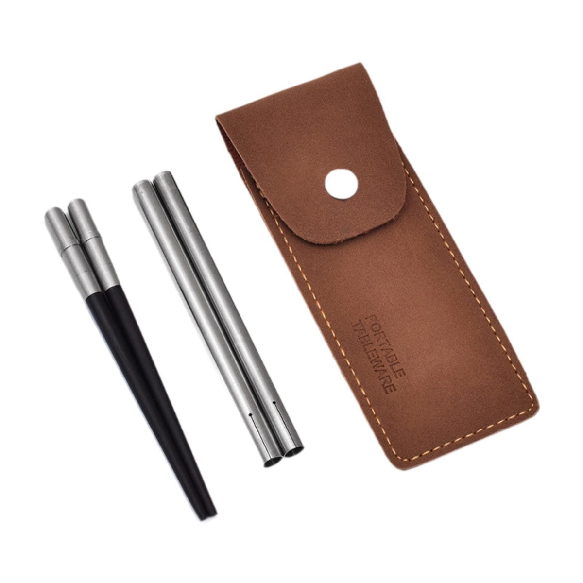 Portable Lightweight Versatile Wooden Chopsticks with Storage Pouch for Outdoor