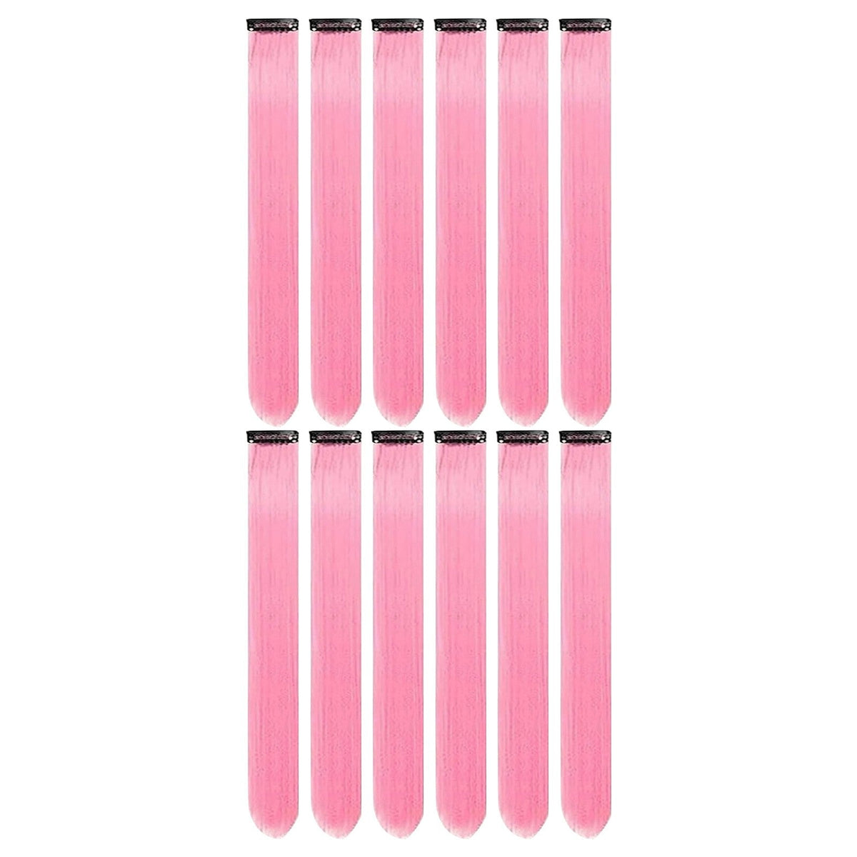 Clip in Hair Extensions Colored Party Highlights 22 inches 6pcs/pack Multi-colors Straight Hair Synthetic Hairpieces Royal Blue
