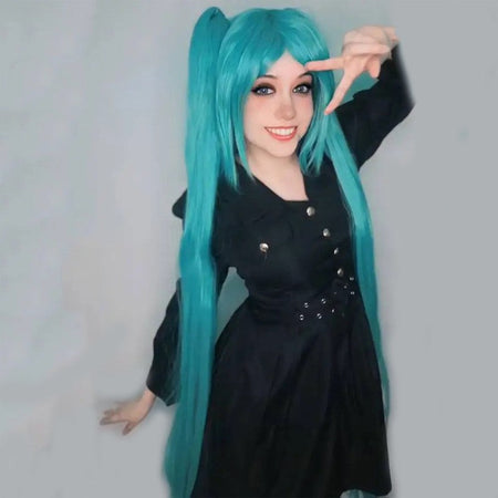 HAIRJOY Synthetic Hair  VOCALOID Sakura Hatsune Miku  Long Ponytails Green Cosplay Wig