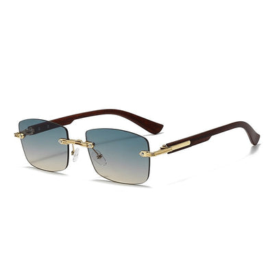 Vintage Frameless Sunglasses for Women Men Rectangle Sun Glasses Female Oval Eyewear Oculos De Sol for Male Female Eyeglasses