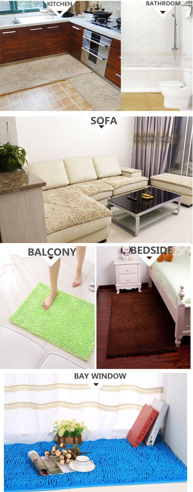 Bath Mat Cheap  Thicken Memory Carpet Rugs Toilet Bathtub Room Living Room Door Bathroom Absorbent Foot Floor Mats
