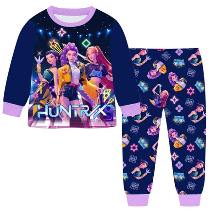 KPop Demon Hunters Movie Peripheral Pajama Set Kawaii Long Sleeve Long Pants Anime Costume Children's Toy Christmas Gift