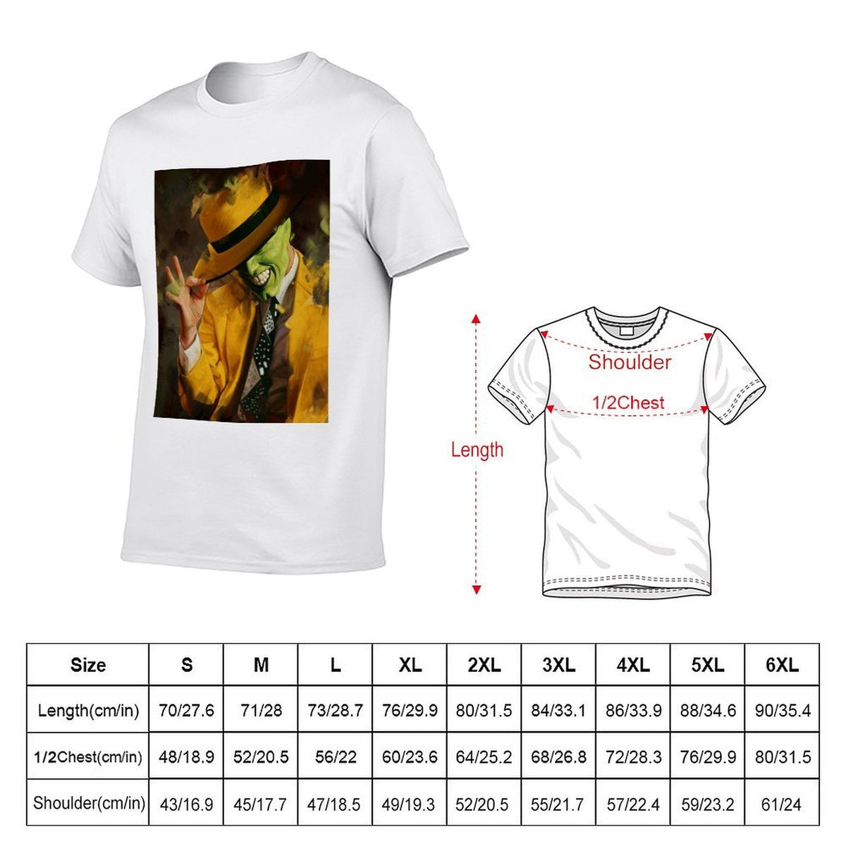 The Mask T-Shirt t shirt man plain man t shirts cotton T-Shirt