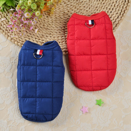 Winter Warm Cotton Padded Jacket Windproof Simple Dogs Vest Coats For Small Medium Dog Puppy French Bulldog Pet Dogs Clothing