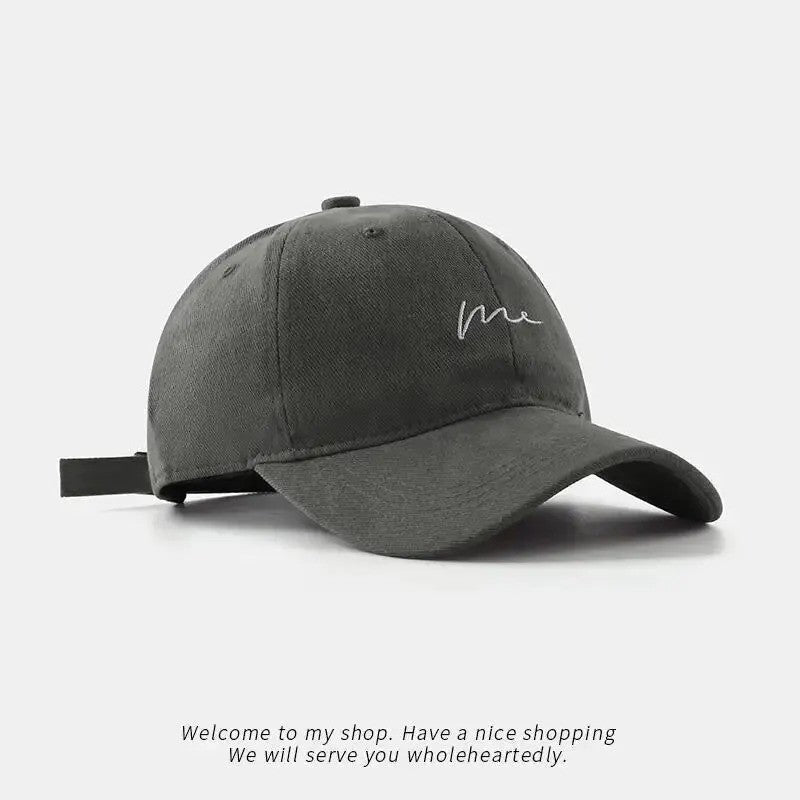 Retro Retro Embroidered Baseball Hat New Big Headed Duck Tongue Hat Letter Fashion Sunshade Hat Women's Adjustable Sports Hat