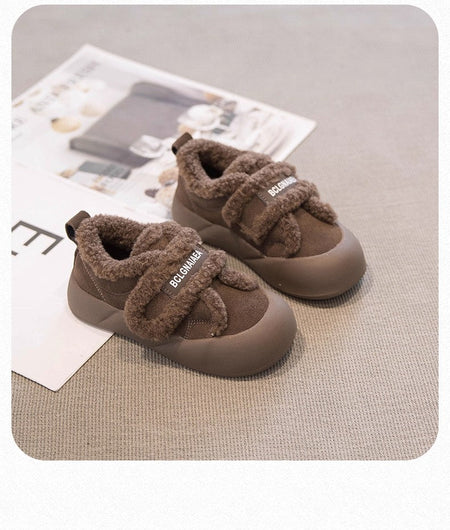 2025 Children's Cotton Shoes Winter New Style Thickened Warm and Comfortable Girls' Soft Bottom Fashion Retro Boys' Casual Shoes