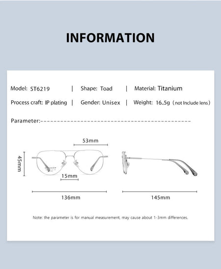 Pure Titanium Reading Glasses Women Prescription Optical Lenses Myopia Eyewear Men Blue Light Blocking Computer Eyeglasses Frame