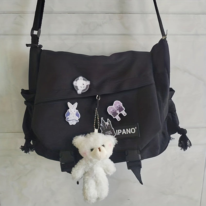 1pc Nylon Handbag Shoulder Bag, Large Capacity Messenger Bag, Men's Crossbody Bag, Student School Bags for Teenagers Daily Use