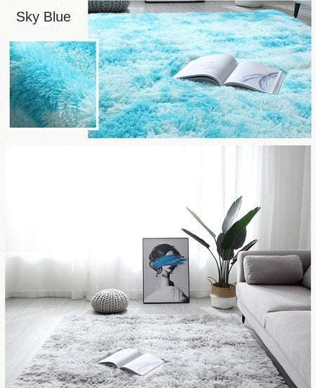 VIKAMA Ultra Soft Shaggy Round Rug Pad Fluffy White Carpet Living Room Home Decor Bedroom Kids Room Salon Thick Pile Carpet