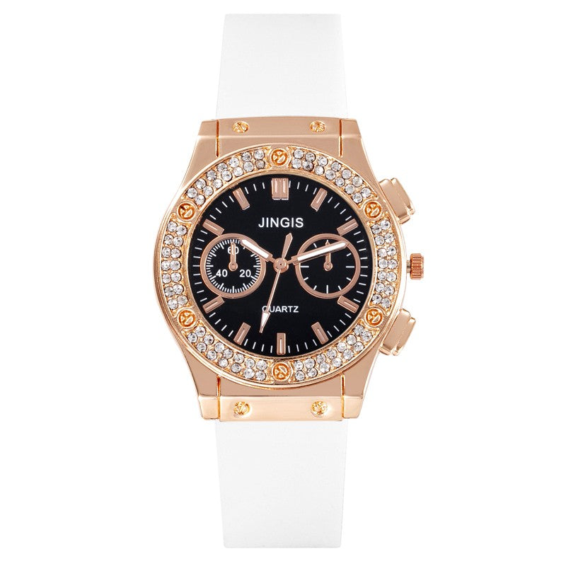 New Women Watches Fashion Silicone Quartz Watch All-Match Men's and Women's Same Diamond Watch Neutral Watch Alloy Student Watch