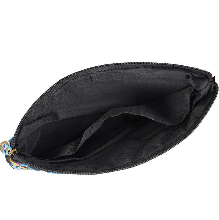 Ethnic Floral Embroidery Long Wallet Wristlet Clutch Bag Phone Vintage Embroidered Wristlet Clutch Evening Bag Wallets for Women