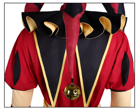 Game The Freak Circus Cosplay Costume Pierrot Jester Harlequin Cosplay Adult Clown Joker Mask Uniform Halloween Carnival Outfits