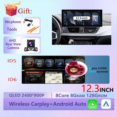 Wireless CarPlay Android 15 Touchscreen Stereo For BMW 1 Series F20 F21 F22 F23 2016 - 2023 NBT/EVO System WiFi GPS 4G F6NAVI