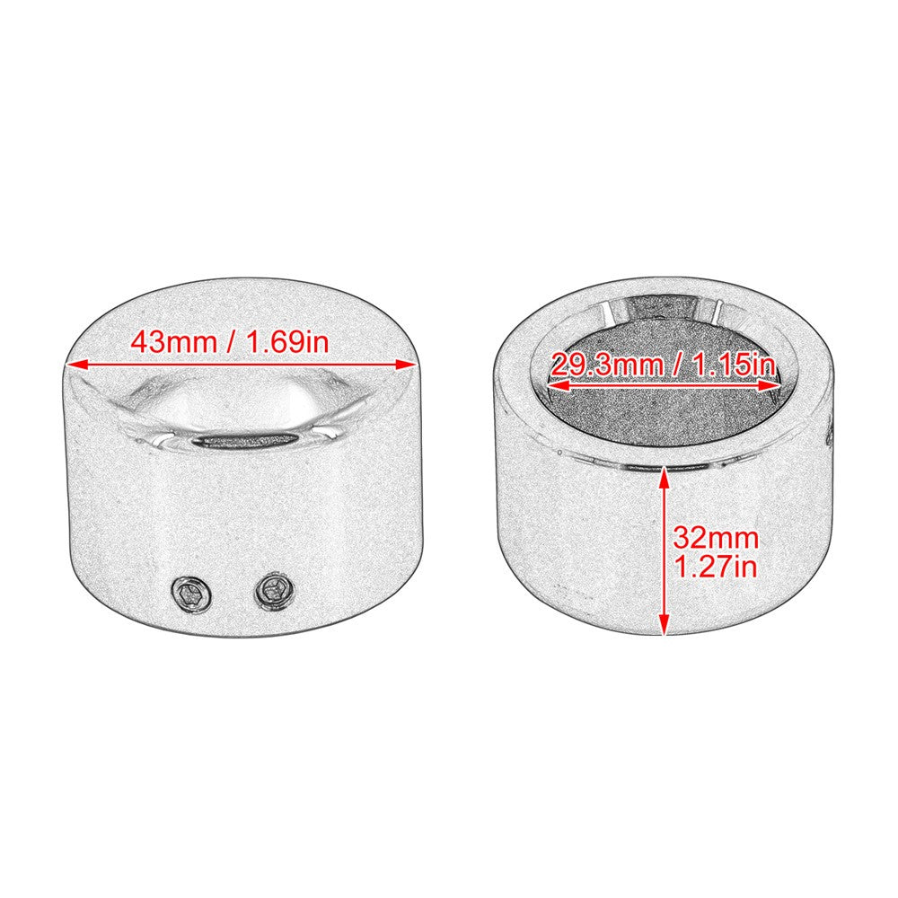 2pcs Motorcycle Front Axle Nut Cover Cap Bolt Black/Chrome For Harley Touring Softail Breakout Dyna Street Bob V-Rod Sportster