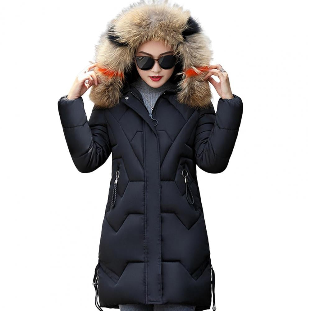 Fashion Coats Winter Jacket Women Parka New 2024 Hooded Long Female Coat Solid Color Windproof Outwear Parka