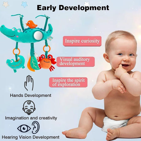 Baby Baby Stroller Arch Toys Car Seat Activity Hanging Toy Infant Soft Plush with Sound Wind Chimes Dolls for Babie Newborn Gift