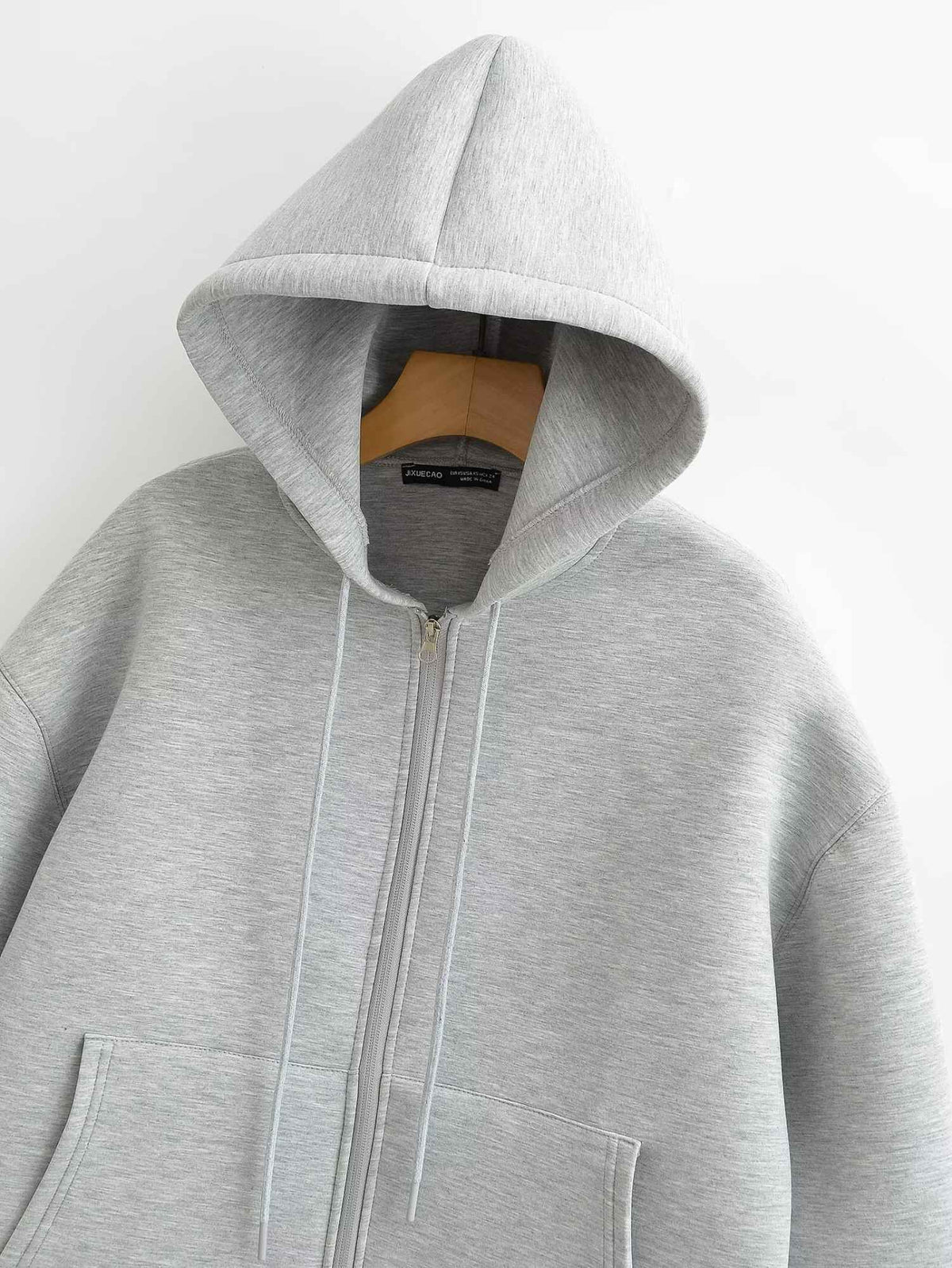 HH Autumn Winter Women's Zipper Hoodie Coat High Street Double Pockets Oversize Jakcet Loose Sweatshirts Outerwear Top