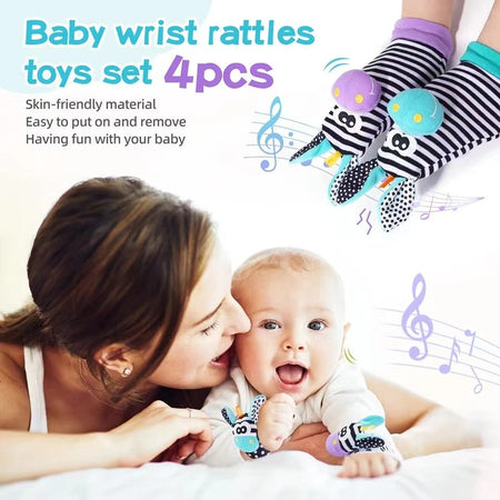 Baby Infant Wrist Rattle Socks Toys 0-12 Month Girl Boy Learning Toy Early Educational Development Cute Toddlers Sensory Gifts