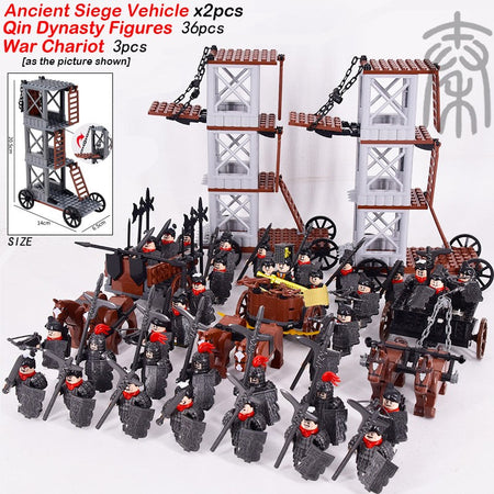 MOC Roman Empire Spartan Army Medieval Soldier Chariot Building Block Bricks Ancient Military War Helmet Toys For Children