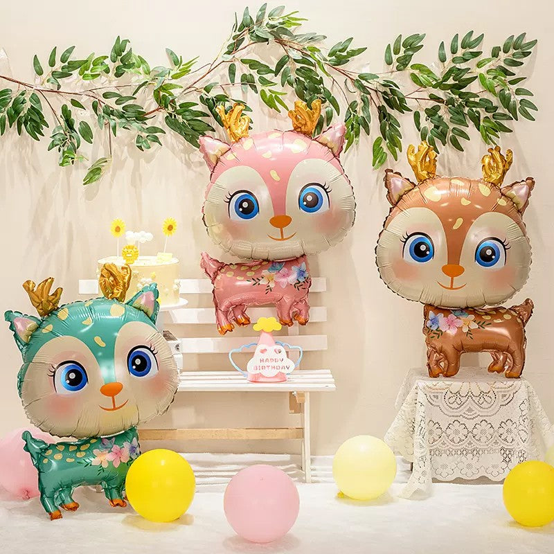 Cute Cartoon Animals Fox Deer Foil Balloons Forest Animals Theme Baby Shower Birthday Party Decoration Supplies