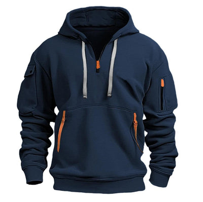 2025 New Multi Pocket Zipper Fleece Hooded Casual Shirt for Men and Women Plus Size Loose Pullover Fashion Sweatshirt top