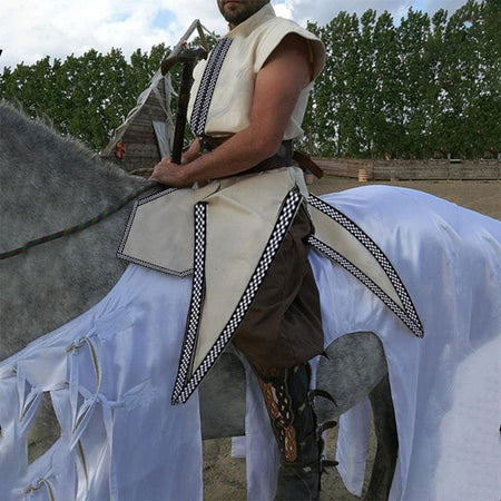 Long Tunic Jerkin Vikings Men's Tarbard Surcoat Medieval Renaissance Costume Shirt Coat Vest Outfit Tabard Costume For Adult