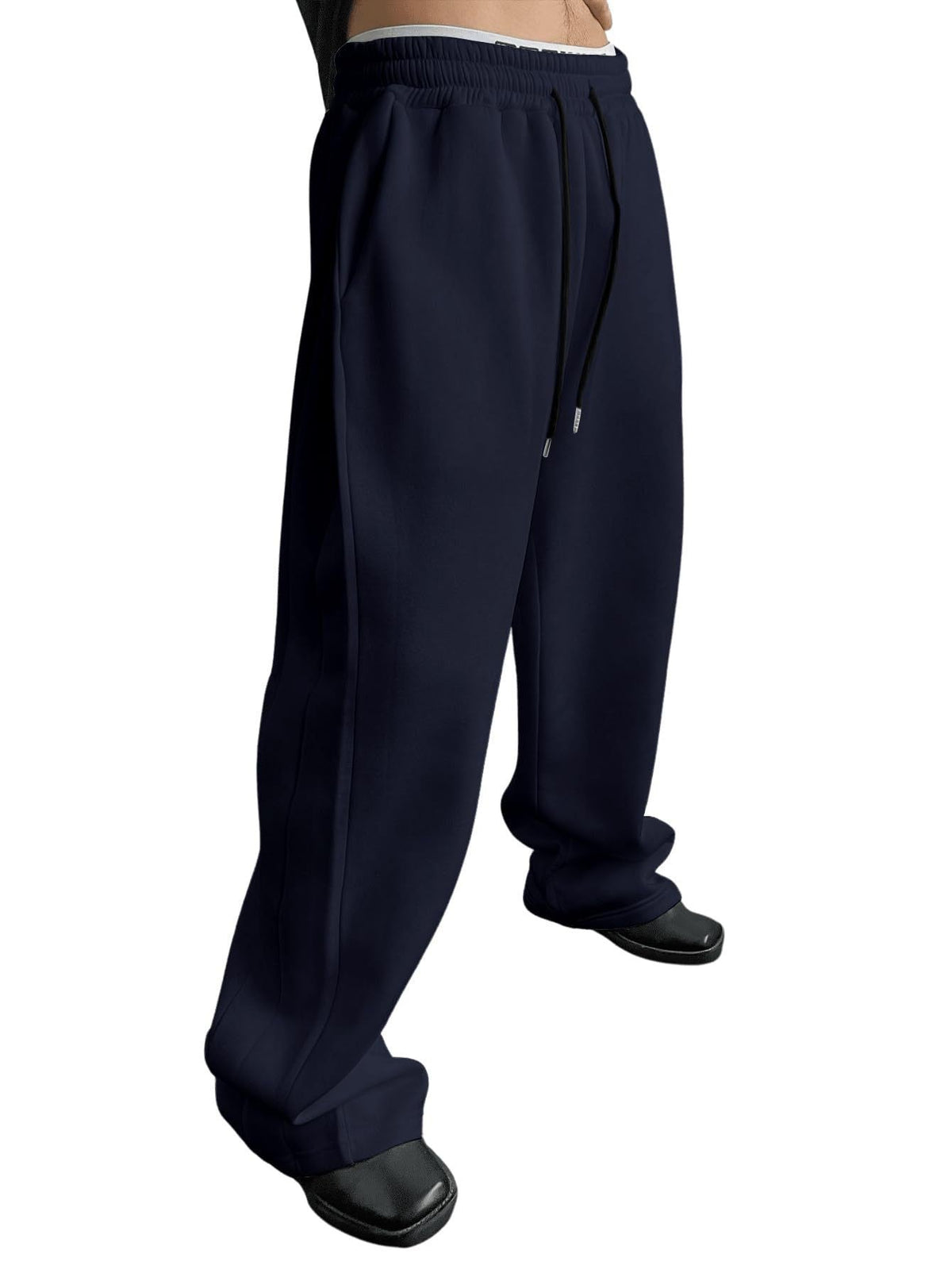 2025 wide leg sweatpants men's sweatpants waist drawstring straight leg loose pants straight leg sports pants