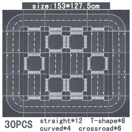 City Road Street Baseplate Straight Crossroad Curve T-Junction Building Blocks Base Plate 32*32 Compatible All Brands City