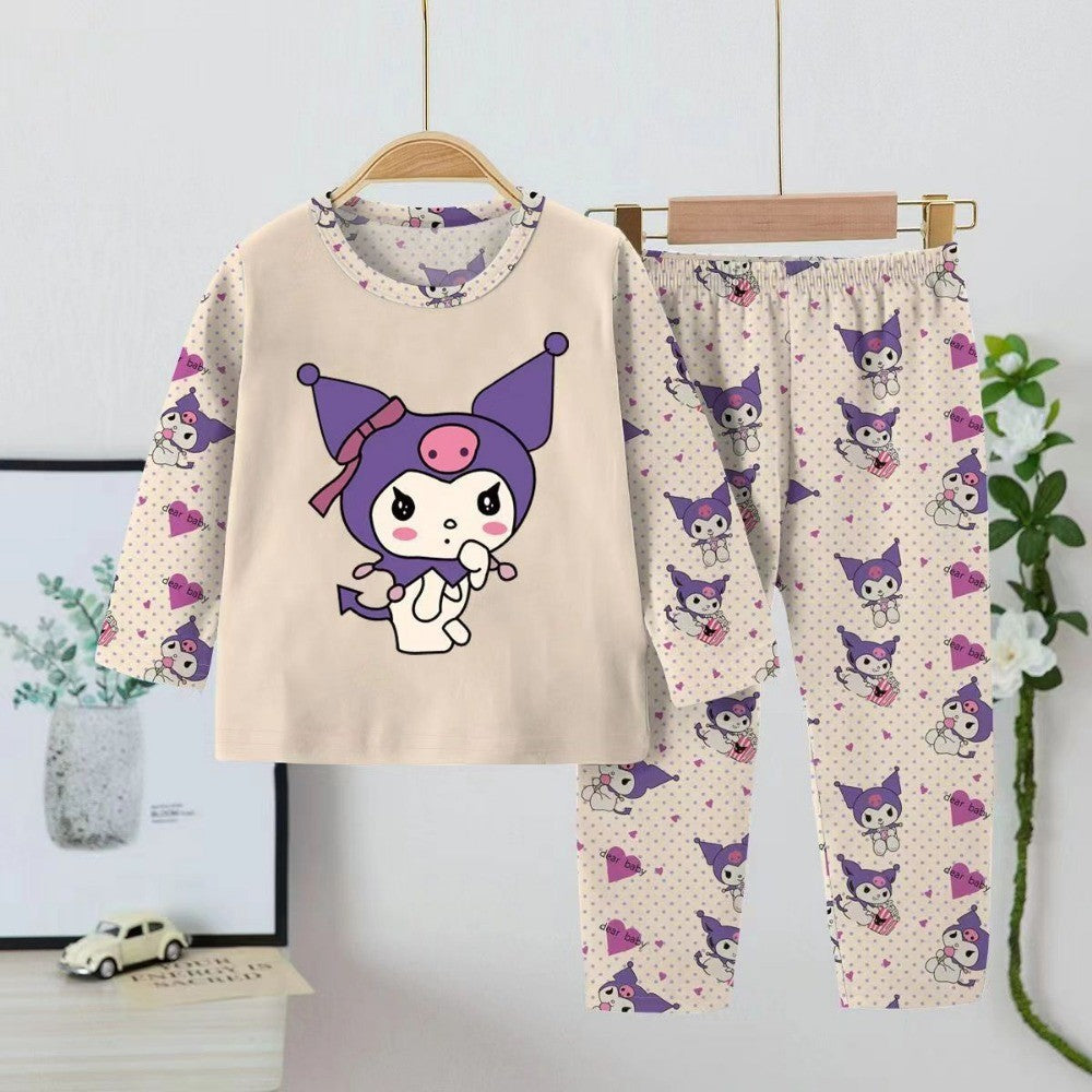 Anime Cinnamoroll Children Pajama Sets Soft Round Neck Comfortable Kids Pajama Suit Causal Loose Breathable Boys Girls Nightwear