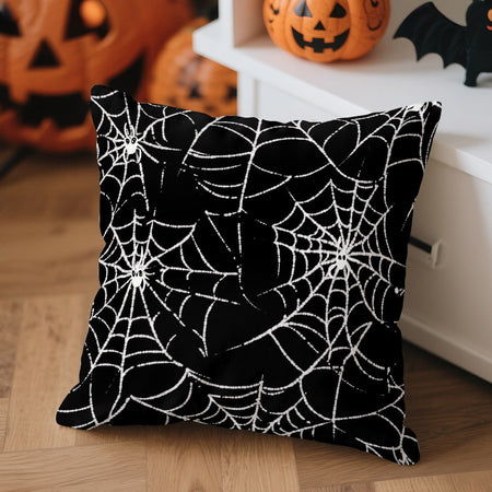 Halloween Ghost Pumpkin Print Cushion Cover Peach Skin Velvet Room Home Sofa Living Office Car Simplicity Pillow Cover 45x45CM