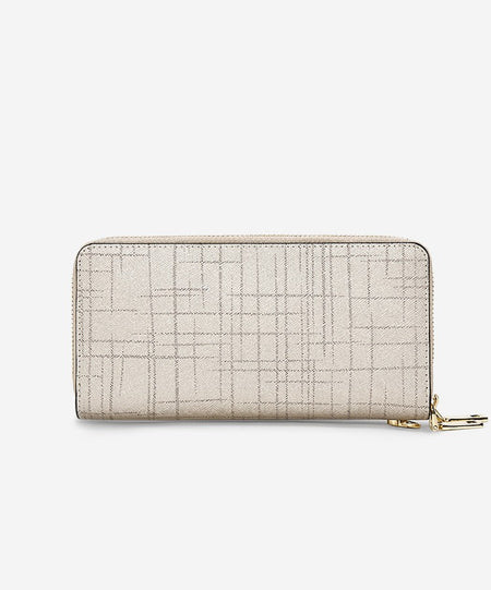 FOXER Split Leather Lady's Wallet Bifold Long Clutch Bag with Wristlet Fashion Card Holder Coin Purse Cellphone Money Bag