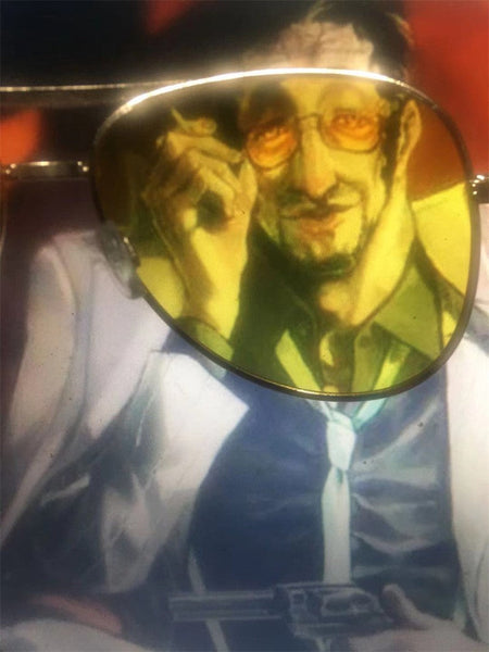 Navy Admiral Borsalino Cosplay Glasses Kprusoian Kizaru Yellow Monkey Sunglasses Anime Eye Glass Halloween Costume Accessory