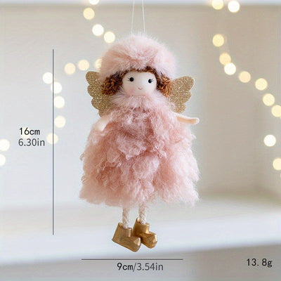 New Christmas Plush Angel Doll Pendant Ornaments Xmas Tree Hanging Decorations For Home Festive Party Decor 2024 New Year Gifts