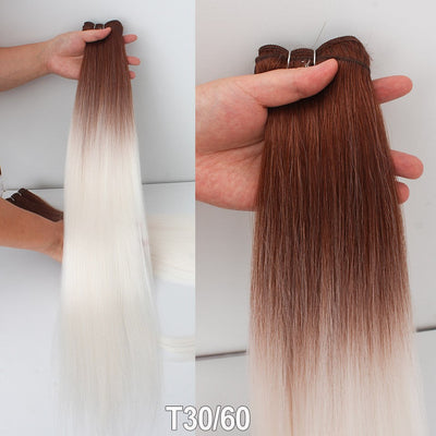 Russia Straight Hair Weave Bundles 65cm 200G Fiber Synthetic Hair Extensions Bio Protein Heat Resistant Ponytail Cosplay Hair