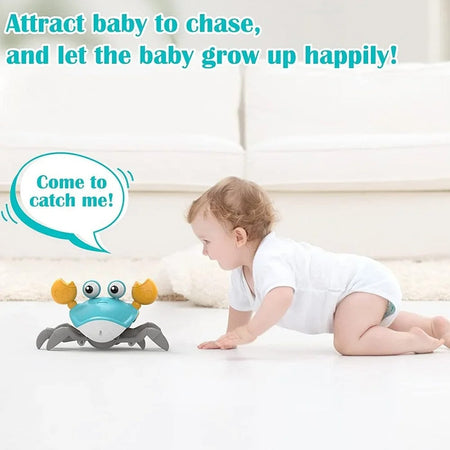 Induction Escape Crab Electric Pets Musical Toys Toddler Crawling Baby Walker Crab Interactive Toys for Children Gifts
