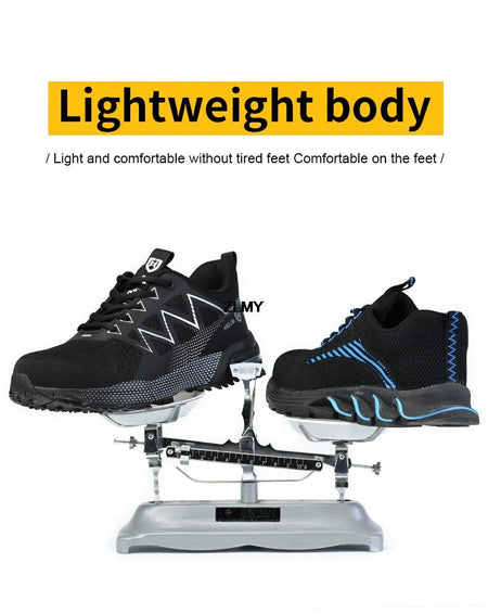 Anti-smash Safety Shoes Men Steel Toe Sneakers Puncture Proof Breathable Work Boots Man Fashion Construction Protective Footwear