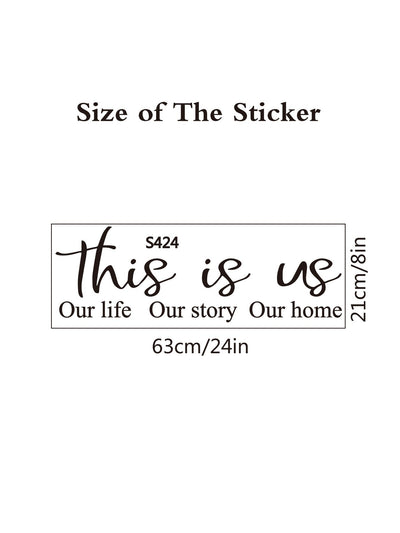 1 pc pretty words- this is us our life our story our home Wall Sticker Home Decoration Accessories For Living Room Bedroom