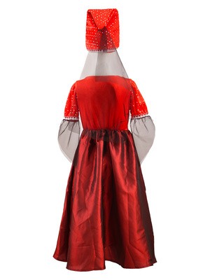 Girls Medieval Vintage Long Dress with Hat Set, Kids Fairytale Themed Costume for Halloween Party & School Performance